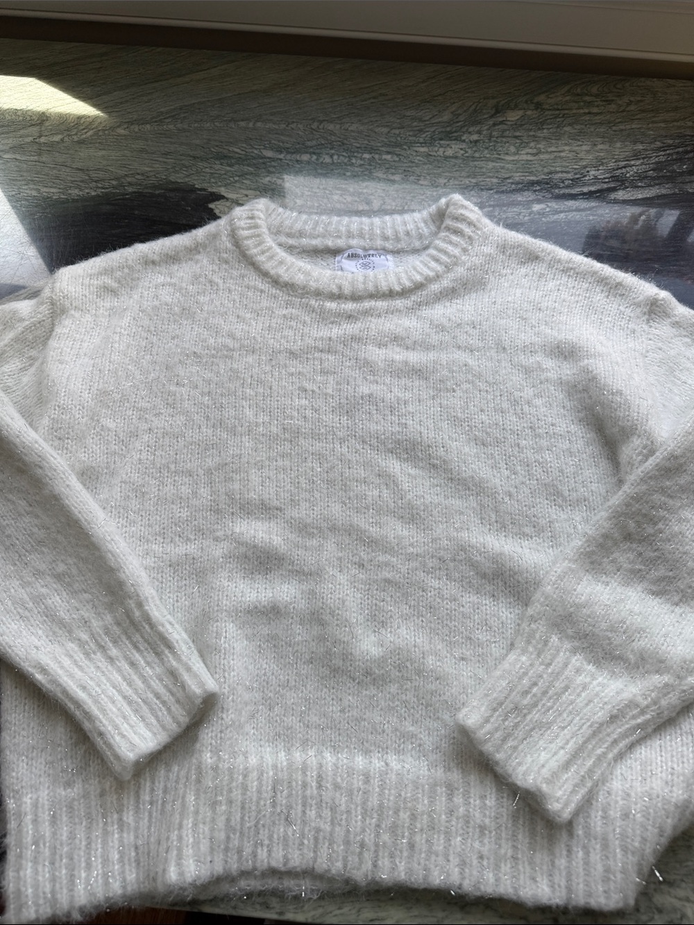Absolutely Women's Cream Cozy Crewneck Sweater